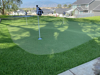 Putting green with rolling slope